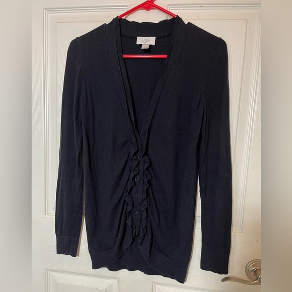 Loft button front cardigan sweater M - Picture 3 of 8